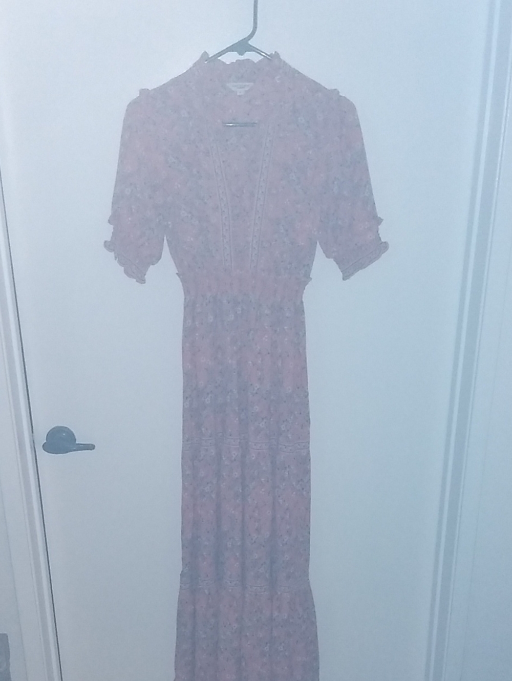 Max Studio Orange Floral Maxi Dress with Tiered Skirt